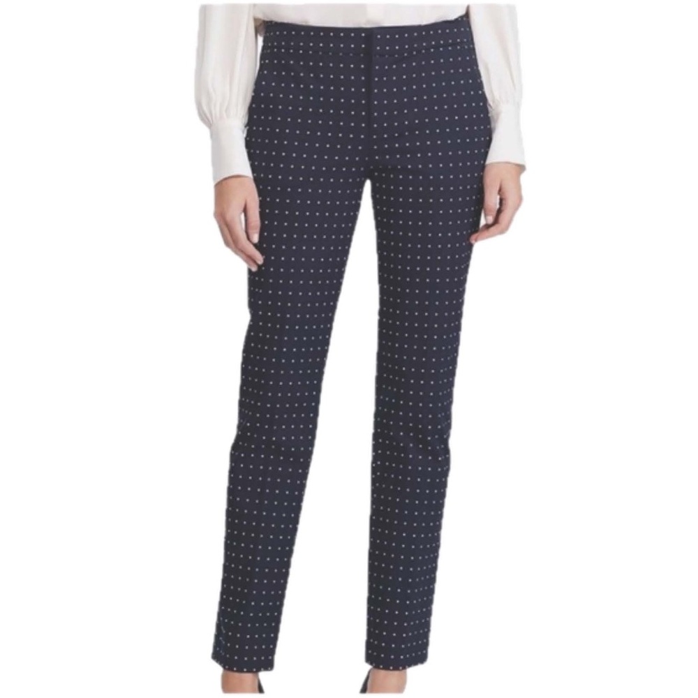 BANANA REPUBLIC Sloan Pant, Low Rise Skinny Leg, navy with polka dot, Size 2